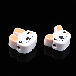 手作り樹脂粘土ビーズ  犬  砂茶色  8~10x7~9x4mm  穴：1.5mm&nbsp;X-CLAY-N011-029