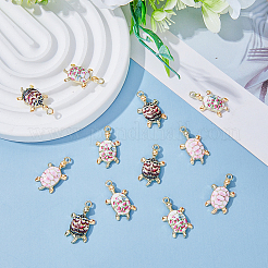 36Pcs 3 Colors Rack Plating Alloy Enamal Pendants&nbsp;ENAM-HY0001-09