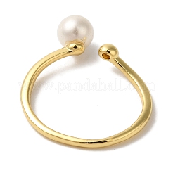 Round ABS Plastic Pearl Finger Rings&nbsp;RJEW-L123-002G