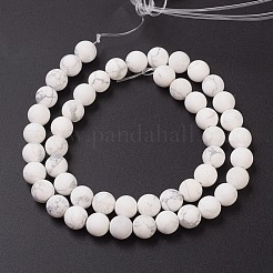 天然石ハウライトビーズ連売り  艶消し  ラウンド  8mm  穴：1mm  約45個/連  14.5インチ（38cm）&nbsp;G-G770-06