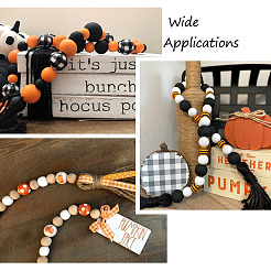 100Pcs 10 styles Halloween Themed Natural Wooden Beads&nbsp;WOOD-CD0001-21