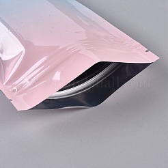 グラデーションカラーのプラスチック製ジップトップバッグ  再封可能なアルミホイル食品保存袋  セルフシールバッグ  長方形  ブルー  15x10.1cm  片側の厚さ：3.9ミル（0.1mm）&nbsp;OPP-P002-A01