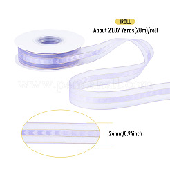 ポリエステルレースリボン  ギフト装飾用  誕生日ケーキのラッピング  ライラック  1インチ（24mm）  約21.87ヤード（20m）/ロール&nbsp;OCOR-TADJ0001-07H