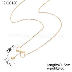 304ステンレススチール製ビッグペンダント  イオンプレーティング（ip）  無限大のシンボルチャーム  14KGP本金メッキ  450mm&nbsp;SA-OY002-82G