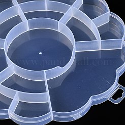 17 グリッドフラワープラスチックビーズ容器  ビーズグリッド収納ケース  透明  18x18x1.8cm&nbsp;AJEW-YWC0001-06