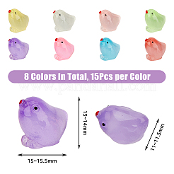120Pcs 8 Colors Luminous Resin Chick Display Decoration&nbsp;RESI-DC0001-29