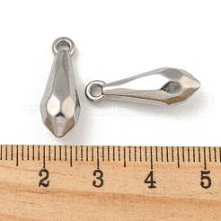 変色しない304ステンレススチールペンダント  ティアドロップチャーム  ステンレス鋼色  22x7.5x7.5mm  穴：2mm&nbsp;X-STAS-N103-123P