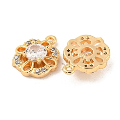 Brass Micro Pave Clear Cubic Zirconia Charms&nbsp;KK-Z057-04G