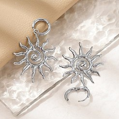 304ステンレススチール製サンフープピアス  ステンレス鋼色  57x33.5mm&nbsp;EJEW-M073-01P
