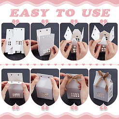 40Pcs 2 Colors House Shaped Kraft Paper Boxes with Ribbon and Window&nbsp;ABAG-PH0001-55