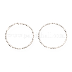 変色しない304ステンレススチールオープン丸カン  ツイストラウンド  ステンレス鋼色  20x1mm  内径：18mm&nbsp;STAS-I178-06B