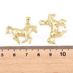 真鍮チャーム  カドミウムフリー＆鉛フリー  長持ちメッキ  ラックめっき  馬のチャーム  18KGP本金メッキ  20x26x4mm  穴：3x4mm&nbsp;KK-P353-21G-02