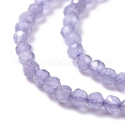 キャッツアイビーズ連売り  ラウンド  多面カット  ライラック  2mm  穴：0.2mm  14.17~14.57インチ（36~37cm）  174~184個/連&nbsp;CE-I005-A39