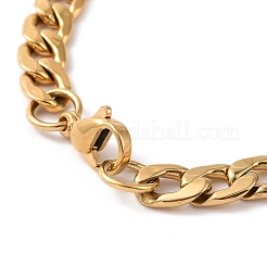 PVD Vacuum Plating 304 Stainless Steel Cuban Link Chain Bracelet for Men Women&nbsp;BJEW-E031-07G