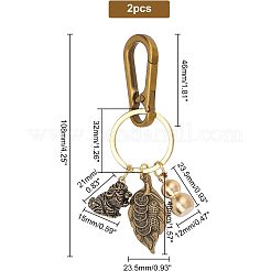 2Pcs Brass Keychain&nbsp;KEYC-FH0001-06