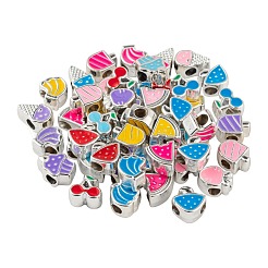 80Pcs 8 Style Food Series UV Plating Acrylic European Beads&nbsp;OACR-LS0001-08