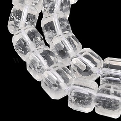 天然水晶ロッククリスタルビーズ連売り  ファセットテーブルカットキューブビーズ  6.5x6.5x6mm  穴：1mm  約58個/連  14.37''（36.5センチメートル）&nbsp;GG-CBA4808-B03-03