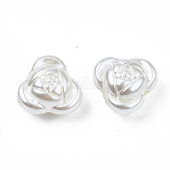 ABSプラスチックパール調ビーズ  花  貝殻色  10.5x11.5x7.5mm  穴：1.8mm  約1200個/500g&nbsp;KY-S163-442