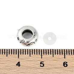 スターリングシルバーのカラフルなキュービックジルコニアのヨーロッパビーズ925個  ロンデルビーズ  射手座  9.5x3.5mm  穴：4.5mm&nbsp;STER-R005-01AS-09