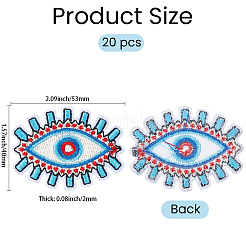 20Pcs Eye Computerized Embroidery Polyester Iron on/Sew on Patches&nbsp;PATC-GF0002-04