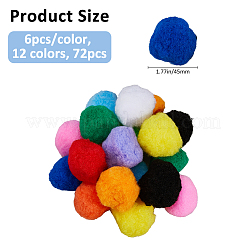 72Pcs 12 Colors Polypropylene Pompom Ball&nbsp;DIY-FH0010-22