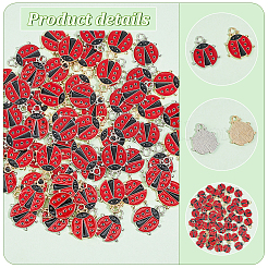 60Pcs 2 Colors Alloy Enamel Pendants&nbsp;ENAM-HY0001-27