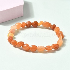 Natural Red Aventurine Beads Stretch Bracelets for Men Women&nbsp;BJEW-I320-01A