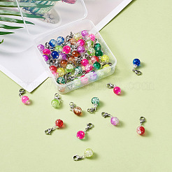 Baking Paint Crackle Glass Pendants&nbsp;HJEW-TA0001-03P