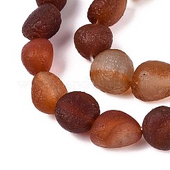天然石瑪瑙ビーズ連売り  染め＆加熱  艶消し  ナゲット  シエナ  8~16x11~13x7~12mm  穴：0.6~1mm  約30~31個/連  14.57~14.96インチ（37~38cm）&nbsp;G-N357-09A-01