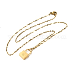 304 Stainless Steel Rolo Chain Pendant Necklaces&nbsp;NJEW-S444-01G-07