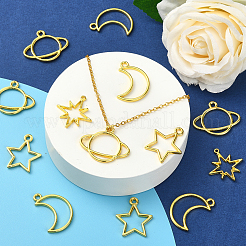 20Pcs 4 Style Alloy Open Back Bezel Pendants&nbsp;PALLOY-CJ0002-11