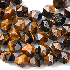Faceted Natural Tiger Eye Beads Strands&nbsp;G-K066-01-8mm-01