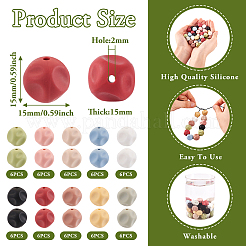 60個 10色キューブ 食品グレード 環境に優しいシリコンフォーカルビーズ  ミックスカラー  15x15x15mm  穴：2mm  6個/カラー&nbsp;SIL-TA0001-54A