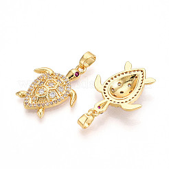 Brass Micro Pave Cubic Zirconia Pendants&nbsp;KK-N257-05G