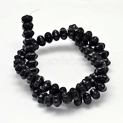 染め加工合成ターコイズビーズ連売り  カボチャ  ブラック  12x8mm  穴：1mm  約868個/1000g&nbsp;G-M148-04-A