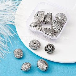 10個のアンティークアクリルビーズ  混合形状  アンティークシルバーメッキ  12~22x12~16x12~16mm  穴：2~3mm&nbsp;OACR-YW0001-69