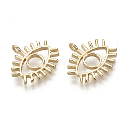 真鍮チャーム  目  ニッケルフリー  18KGP本金メッキ  14.5x15.5x3mm  穴：1.6mm&nbsp;X-KK-R136-045-NF