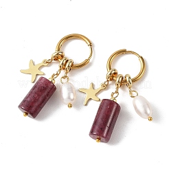 202 Stainless Steel Dangle Huggie Hoop Earrings&nbsp;EJEW-JE07295