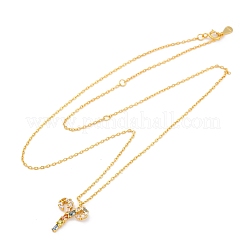 スターリングシルバーのカラフルなキュービックジルコニアの星座ペンダントアズキチェーンネックレス女性用925個  18KGP本金メッキ  牡羊座  13.74インチ（34.9cm）  ペンダント：10.5~17x8.5~15 mm&nbsp;STER-R009-01G-01
