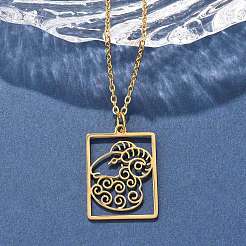 304 Stainless Steel Necklace&nbsp;LS-NJEW-D330-01G-01