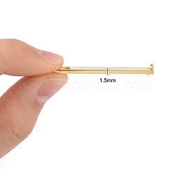 ステンレスペンダント201個  手動研磨  ハートを付きの矩形  ゴールドカラー  40x7x1.5mm  穴：3mm&nbsp;STAS-S105-T603D-2