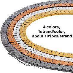 4 Strands 4 Colors Electroplated Arrows Non-magnetic Synthetic Hematite Bead Strands&nbsp;G-CA0001-31