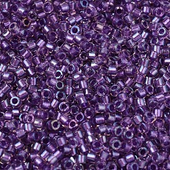 MIYUKIデリカビーズ  シリンダー  日本製シードビーズ  11/0  （db1754)スパークリングパープルライニングクリスタルAB  1.3x1.6mm  穴：0.8mm  約2000PCS /ボトル  10 G /ボトル&nbsp;SEED-JP0008-DB1754