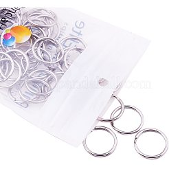 304ステンレススチール製スプリットキーリング  キーホルダー留め金のパーツ  ステンレス鋼色  20x2.5mm  約50個/袋&nbsp;STAS-PH0005-02