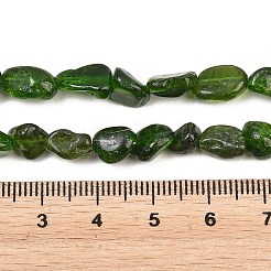天然グリーンディオプサイドビーズ連売り  ナゲット  タンブルストーン  4~8x5~7x4~7mm  穴：1mm  約56個/連  15.75''（40センチメートル）&nbsp;G-G464-A01-01