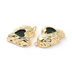 Brass Micro Pave Green Cubic Zirconia Pendants&nbsp;KK-E068-VC454
