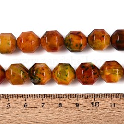 天然マルチカラー瑪瑙ビーズ連売り  ランタン  染め＆加熱  ダークオレンジ  13~14x12~13mm  穴：0.6~1mm  約28個/連  14.96~15.16インチ（38~38.5cm）&nbsp;G-Q606-76