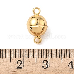ラウンド真鍮製マグネットクラスプ  カン付き  ニッケルフリー  18KGP本金メッキ  14.5x8mm  穴：1.6mm&nbsp;KK-B160-38G