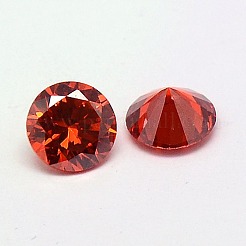 キュービックジルコニアカボション  グレードA  多面カット  ダイヤモンド  レッドオレンジ  2.5x1.7mm&nbsp;ZIRC-M002-2.5mm-002