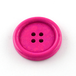 4ホール染めウッドボタン  フラットラウンド  ミックスカラー  20x4mm  穴：2mm  約648個/500g&nbsp;BUTT-R033-026
